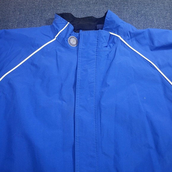 Warrior Sports Mens XL Royal Blue Windbreaker Full Zip Mesh Lined Jacket Piping - Picture 5 of 14